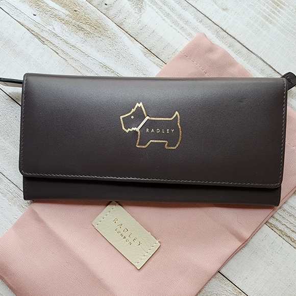 Radley London Charcoal Leather Wallet NWOT